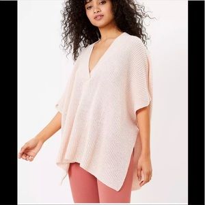 LOFT Blush Beige V-Neck Poncho